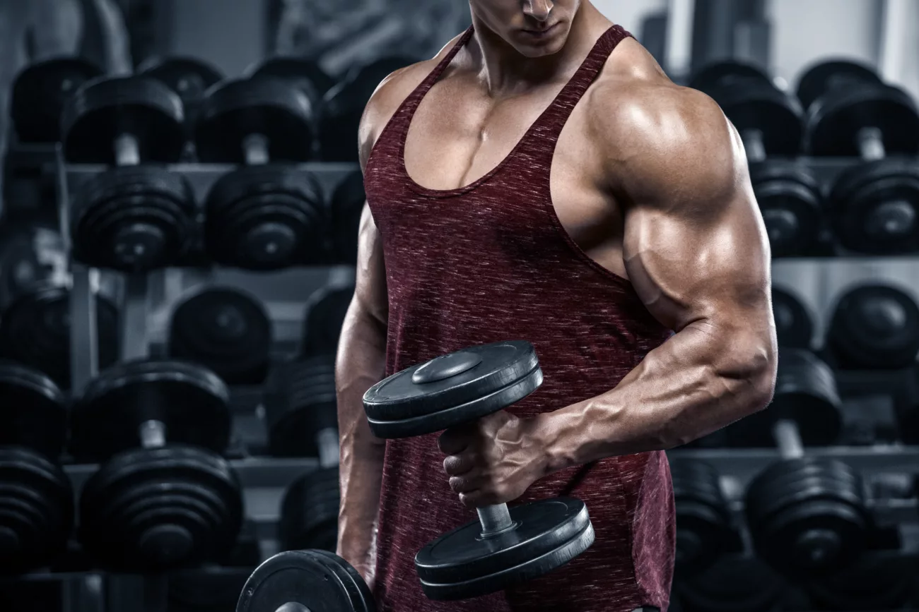 gymnasium virtuell träning biceps