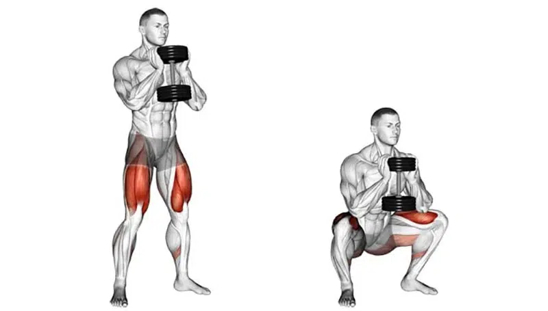 Squats with a dumbbell