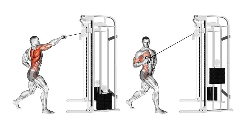 High row on alternating pulley